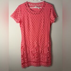 Isaac Mizrahi Pink Lace Mini Dress